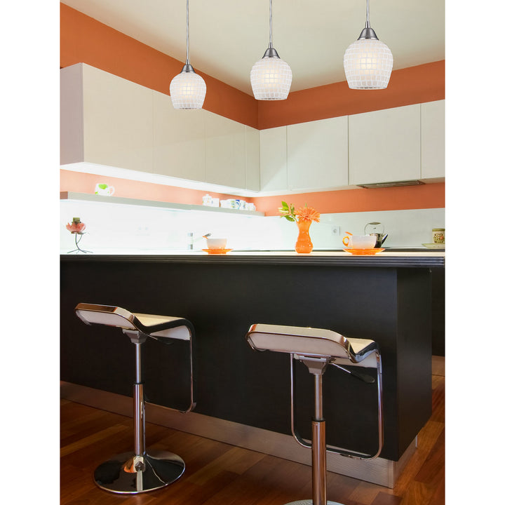Elk Fusion 528-1WHT-LA Pendant Light - Satin Nickel