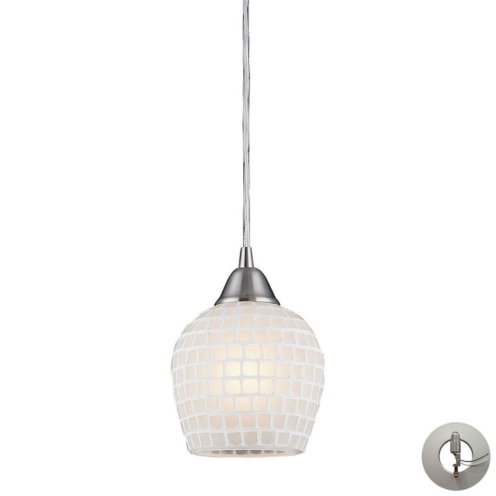 Elk Fusion 528-1WHT-LA Pendant Light - Satin Nickel