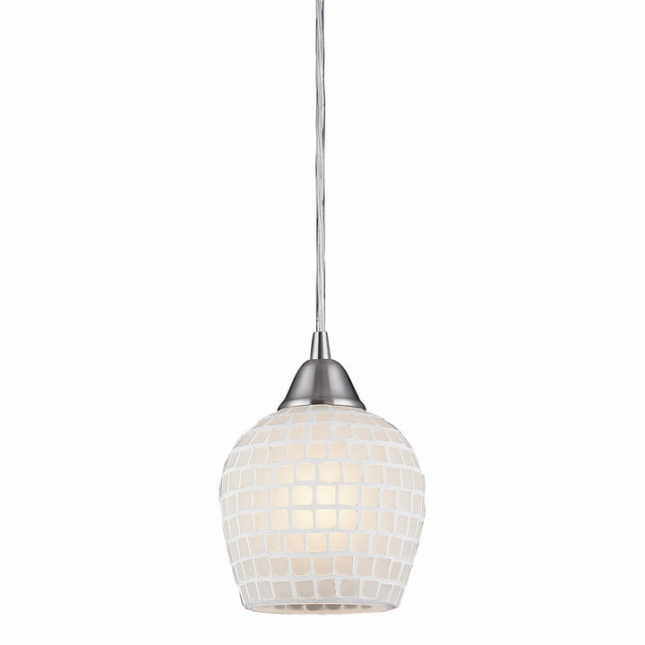 Elk Fusion 528-1WHT-LED Pendant Light - Satin Nickel