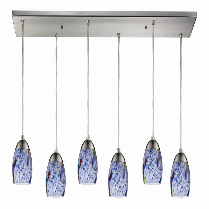 Elk Milan 110-6RC-BL Pendant Light - Satin Nickel