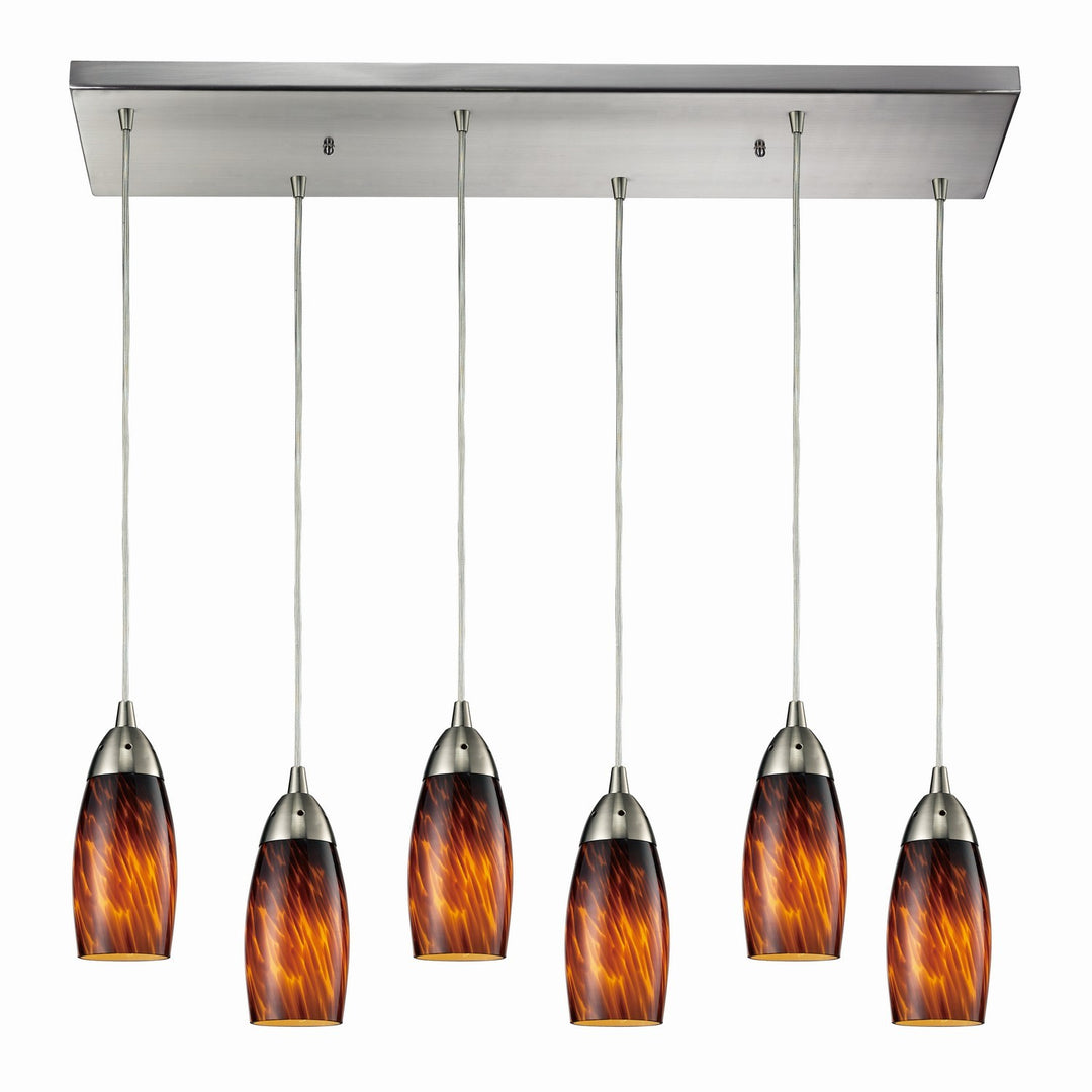 Elk Milan 110-6RC-ES Pendant Light - Satin Nickel