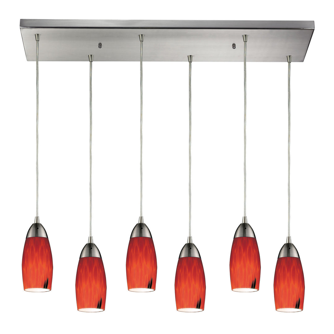 Elk Milan 110-6RC-FR Pendant Light - Satin Nickel