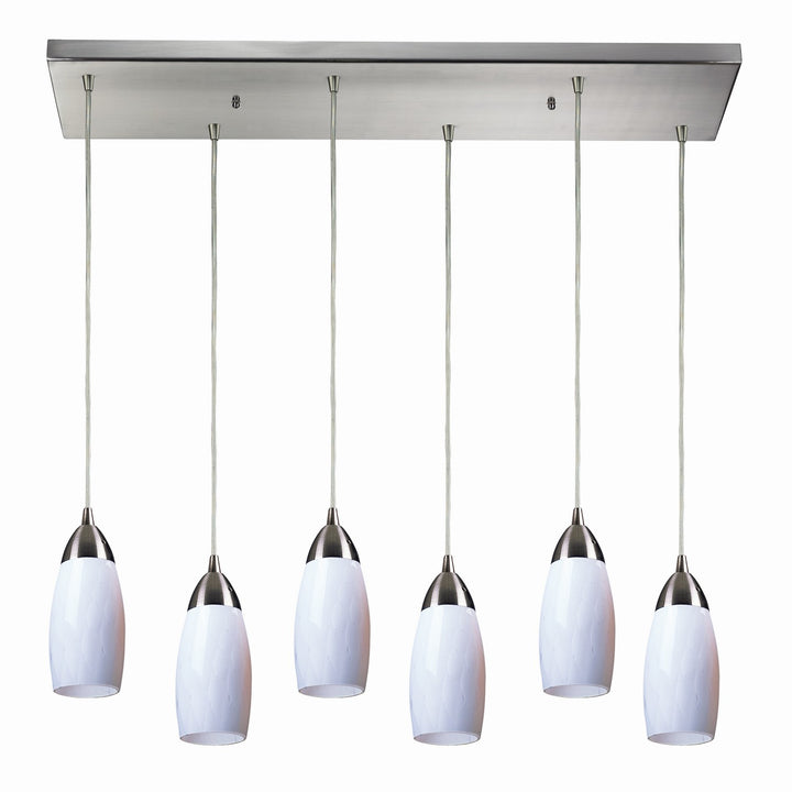 Elk Milan 110-6RC-WH Pendant Light - Satin Nickel