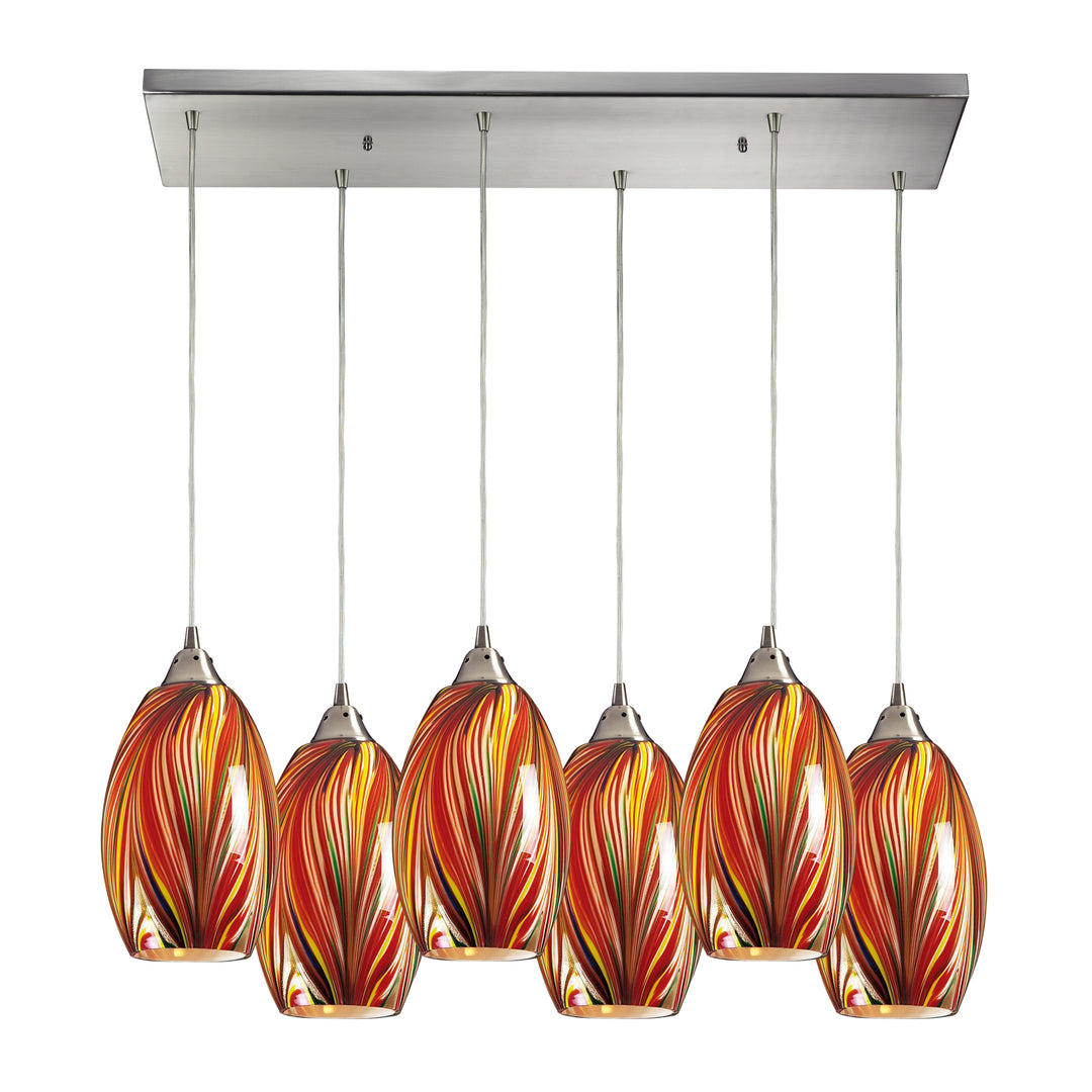 Elk Mulinello 517-6RC-M Pendant Light - Satin Nickel