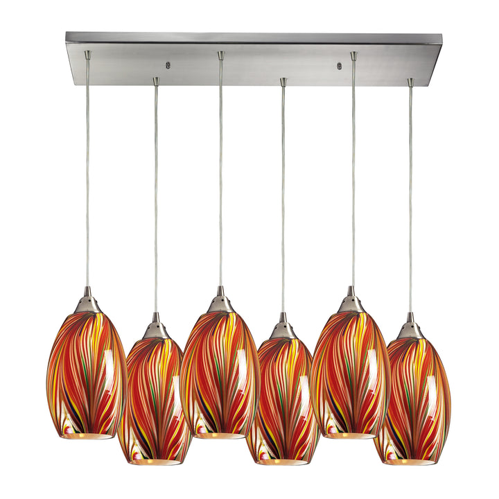 Elk Mulinello 517-6RC-M Pendant Light - Satin Nickel