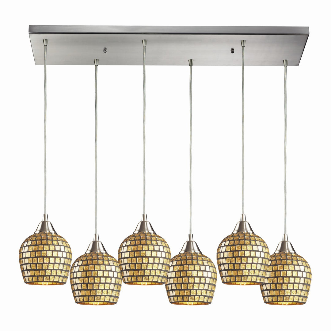 Elk Fusion 528-6RC-GLD Pendant Light - Satin Nickel
