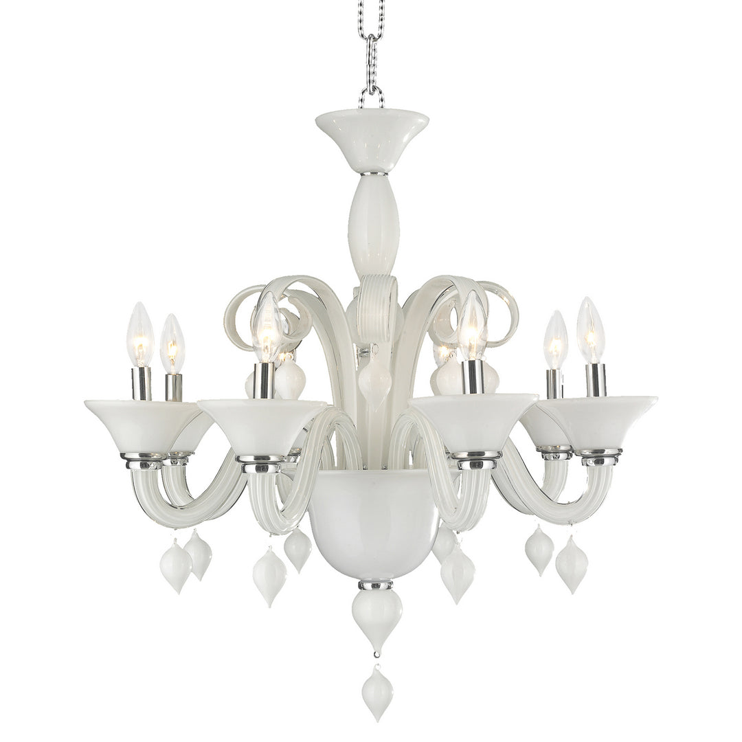 Worldwide Murano W83174C27-WH Chandelier Light - Polished Chrome