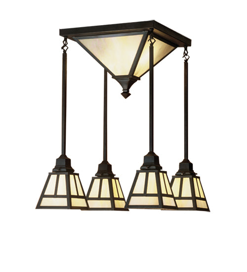 Meyda Tiffany Lighting 51766 T" Mission" Six Light Pendant Outdoor Bronze / Dark