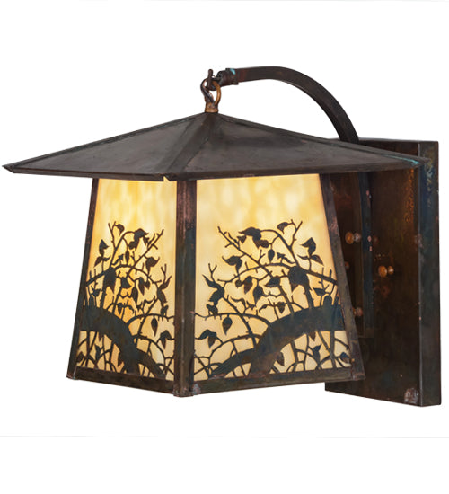 Meyda Tiffany Lighting 51772 Stillwater One Light Wall Sconce Outdoor Copper/Antique/Verde