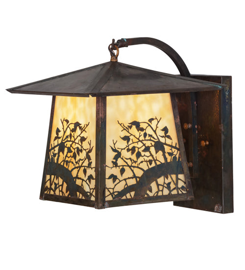 Meyda Tiffany Lighting 51772 Stillwater One Light Wall Sconce Outdoor Copper/Antique/Verde