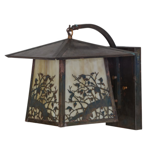 Meyda Tiffany Lighting 51772 Stillwater One Light Wall Sconce Outdoor Copper/Antique/Verde