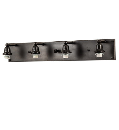 Meyda Tiffany Lighting 51796 Acorn Four Light Vanity Hardware Utility Light Bronze / Dark