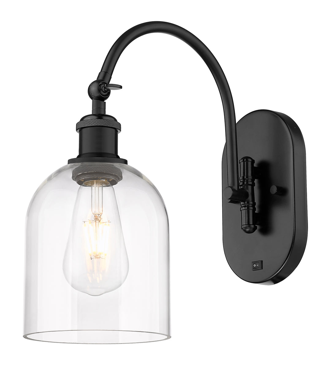 Innovations Ballston 518-1W-BK-G558-6CL Wall Sconce Light - Matte Black