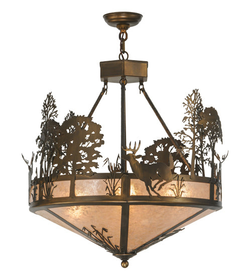 Meyda Tiffany Deer Through The Trees 51853 Pendant Light - Antique Copper