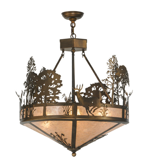 Meyda Tiffany Deer Through The Trees 51853 Pendant Light - Antique Copper