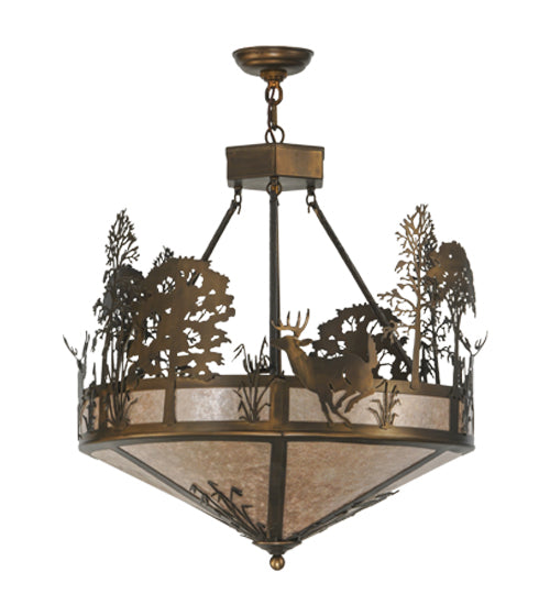 Meyda Tiffany Deer Through The Trees 51853 Pendant Light - Antique Copper