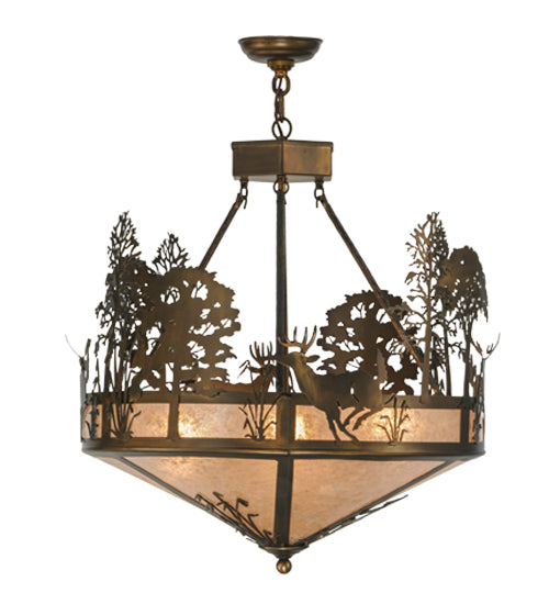 Meyda Tiffany Deer Through The Trees 51853 Pendant Light - Antique Copper