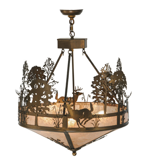 Meyda Tiffany Deer Through The Trees 51853 Pendant Light - Antique Copper