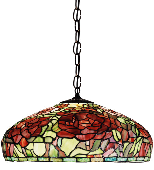 Meyda Tiffany Tiffany Peony 51860 Pendant Light - Burgundy Pink Seafoam