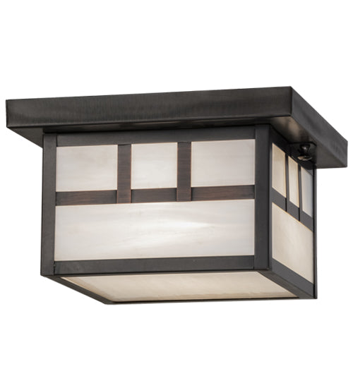 Meyda Tiffany Lighting 51890 Hyde Park One Light Flushmount Outdoor Bronze / Dark