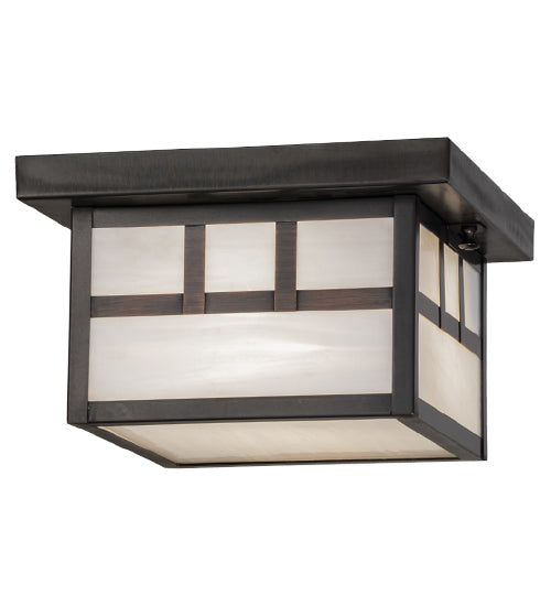 Meyda Tiffany Lighting 51890 Hyde Park One Light Flushmount Outdoor Bronze / Dark