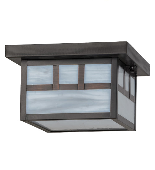 Meyda Tiffany Lighting 51890 Hyde Park One Light Flushmount Outdoor Bronze / Dark