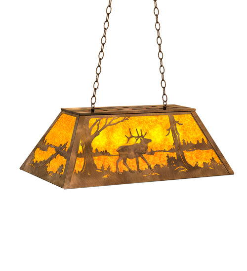 Meyda Tiffany Elk At Lake 51895 Pendant Light - Antique Copper