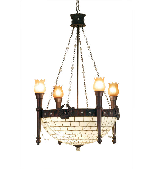 Meyda Tiffany Torch & Wreath 52060 Chandelier Light - Craftsman Brown