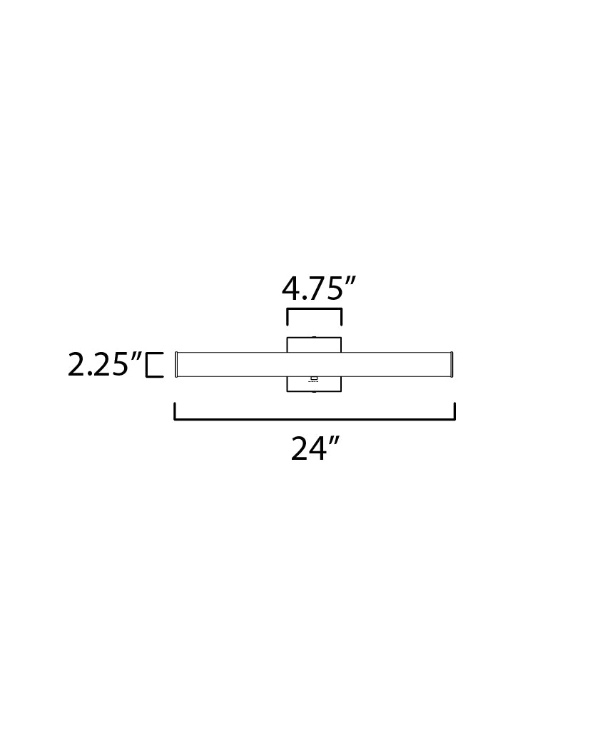 Maxim Rail 52132BK Bath Vanity Light 24 in. wide - Black