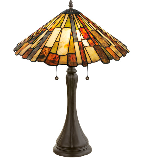 Meyda Tiffany Lighting 52158 Delta Two Light Table Lamp Lamp Bronze / Dark