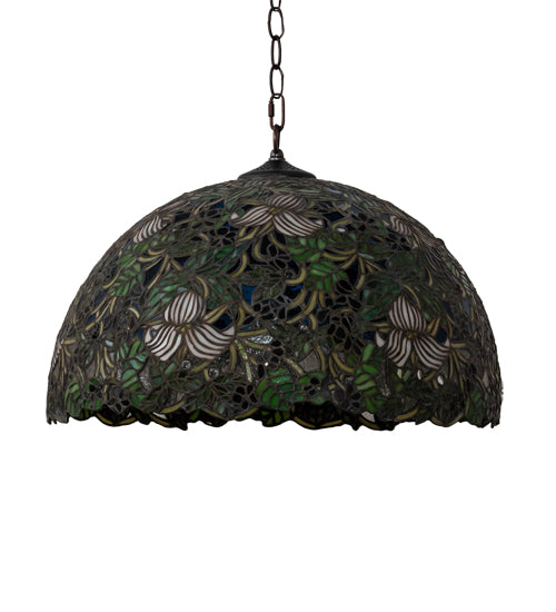 Meyda Tiffany Trillium & Violet 52186 Pendant Light - Mahogany Bronze