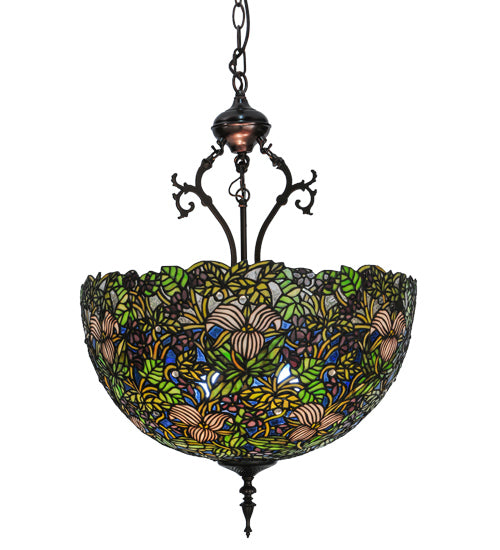 Meyda Tiffany Trillium & Violet 52187 Pendant Light - Mahogany Bronze