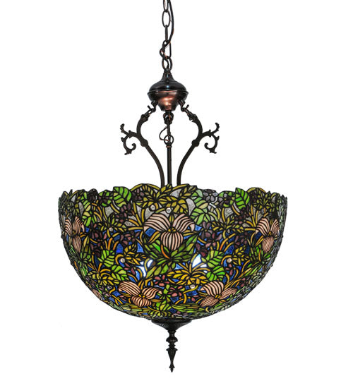 Meyda Tiffany Trillium & Violet 52187 Pendant Light - Mahogany Bronze