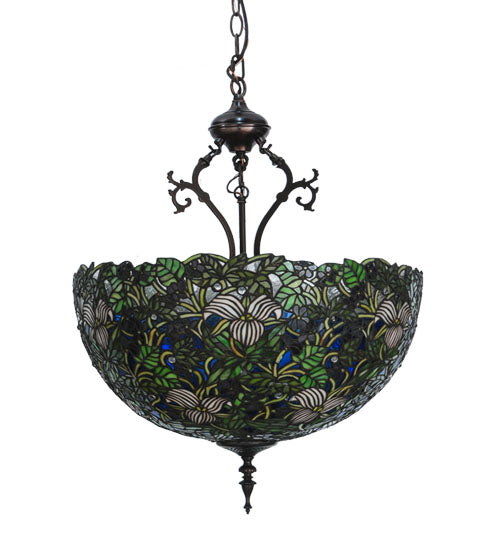 Meyda Tiffany Trillium & Violet 52187 Pendant Light - Mahogany Bronze