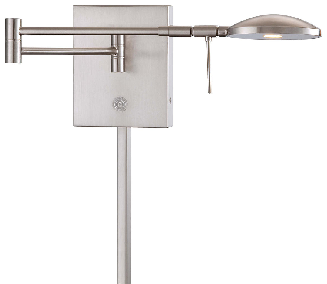 George Kovacs Lighting P4338-084 George's Reading Room Led Swing Arm Wall Lamp Lamp Pewter, Nickel, Silver