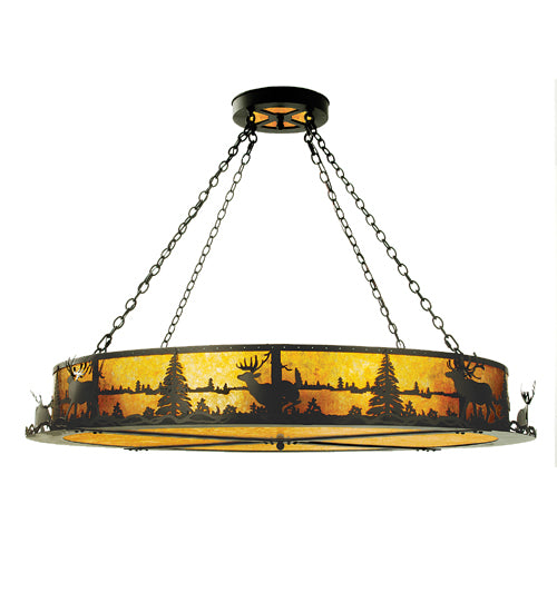 Meyda Tiffany Elk At Lake 52372 Pendant Light - Craftsman Brown