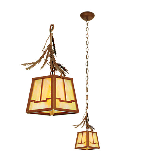 Meyda Tiffany Lighting 52380 Pine Branch One Light Mini Pendant Outdoor Bronze / Dark