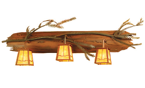 Meyda Tiffany Pine Branch 52385 Bath Vanity Light 38 in. wide - Rust