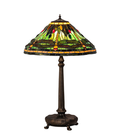 Meyda Tiffany Lighting 52441 Tiffany Dragonfly One Light Table Lamp Lamp Bronze / Dark