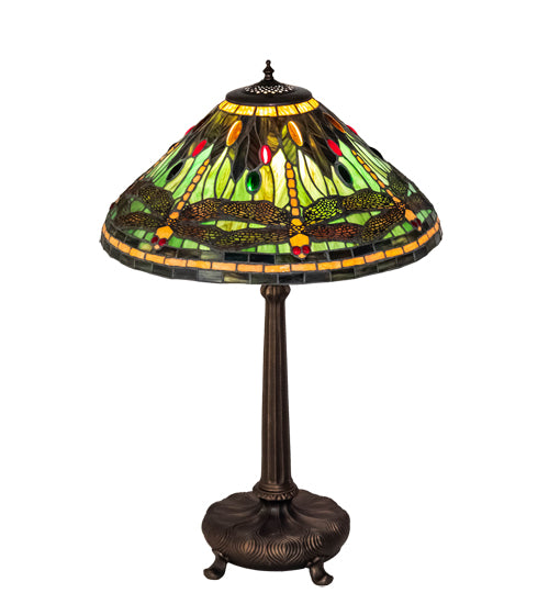 Meyda Tiffany Lighting 52441 Tiffany Dragonfly One Light Table Lamp Lamp Bronze / Dark