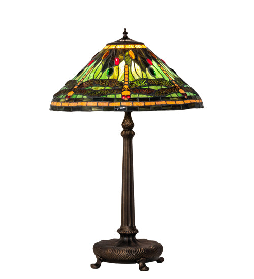 Meyda Tiffany Lighting 52441 Tiffany Dragonfly One Light Table Lamp Lamp Bronze / Dark