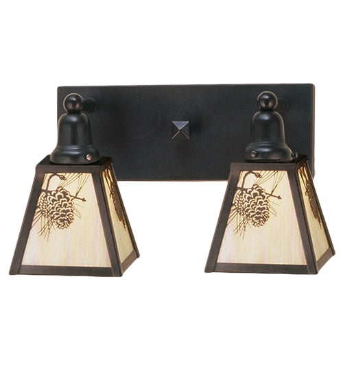 Meyda Tiffany Winter Pine 52460 Bath Vanity Light 17 in. wide - Rust