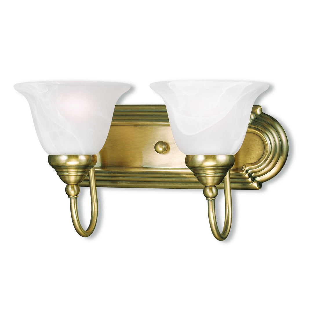 Livex Belmont 1002-01 Bath Vanity Light 14 in. wide - Antique Brass