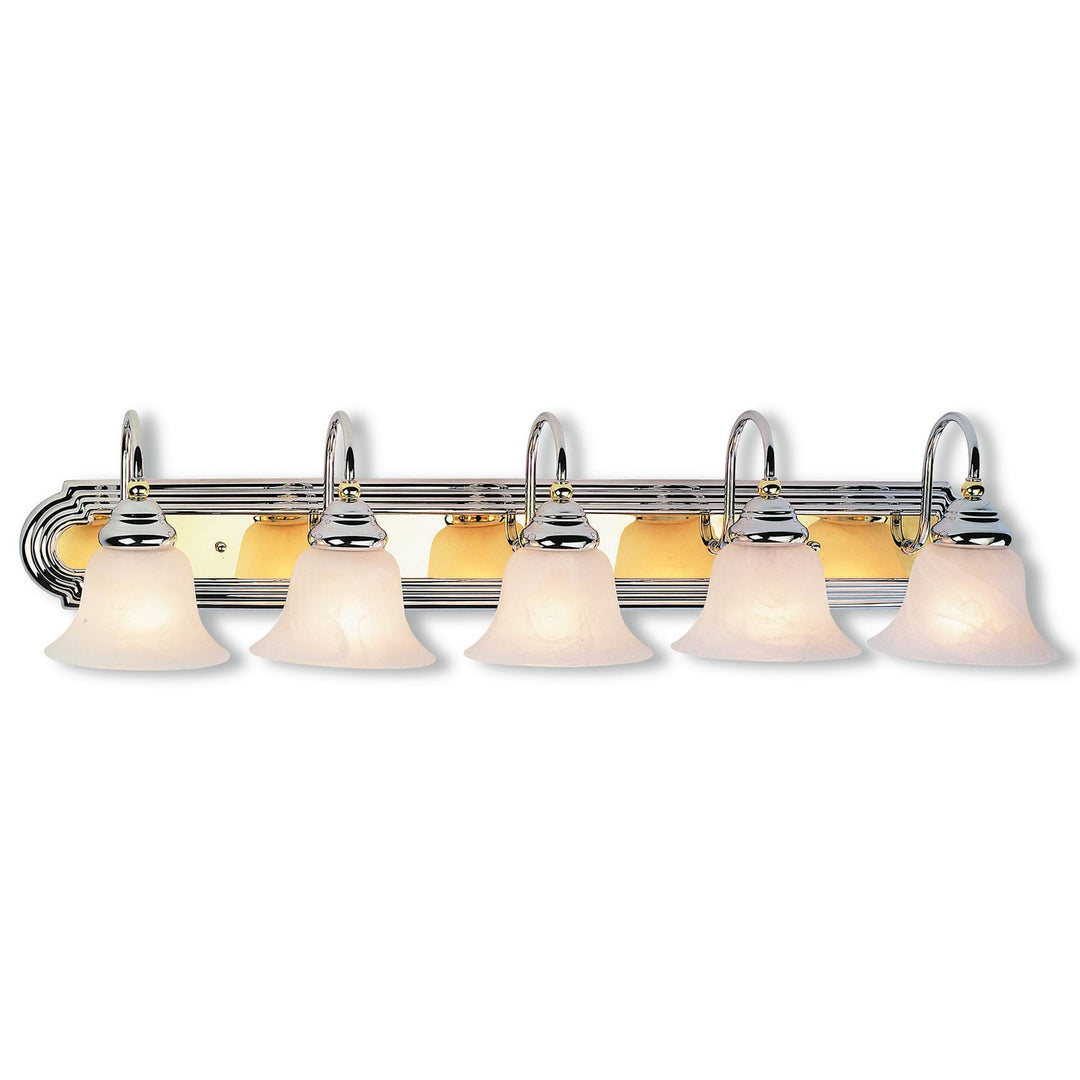 Livex Belmont 1005-52 Bath Vanity Light 36 in. wide - Polished Chrome & Polished Brass