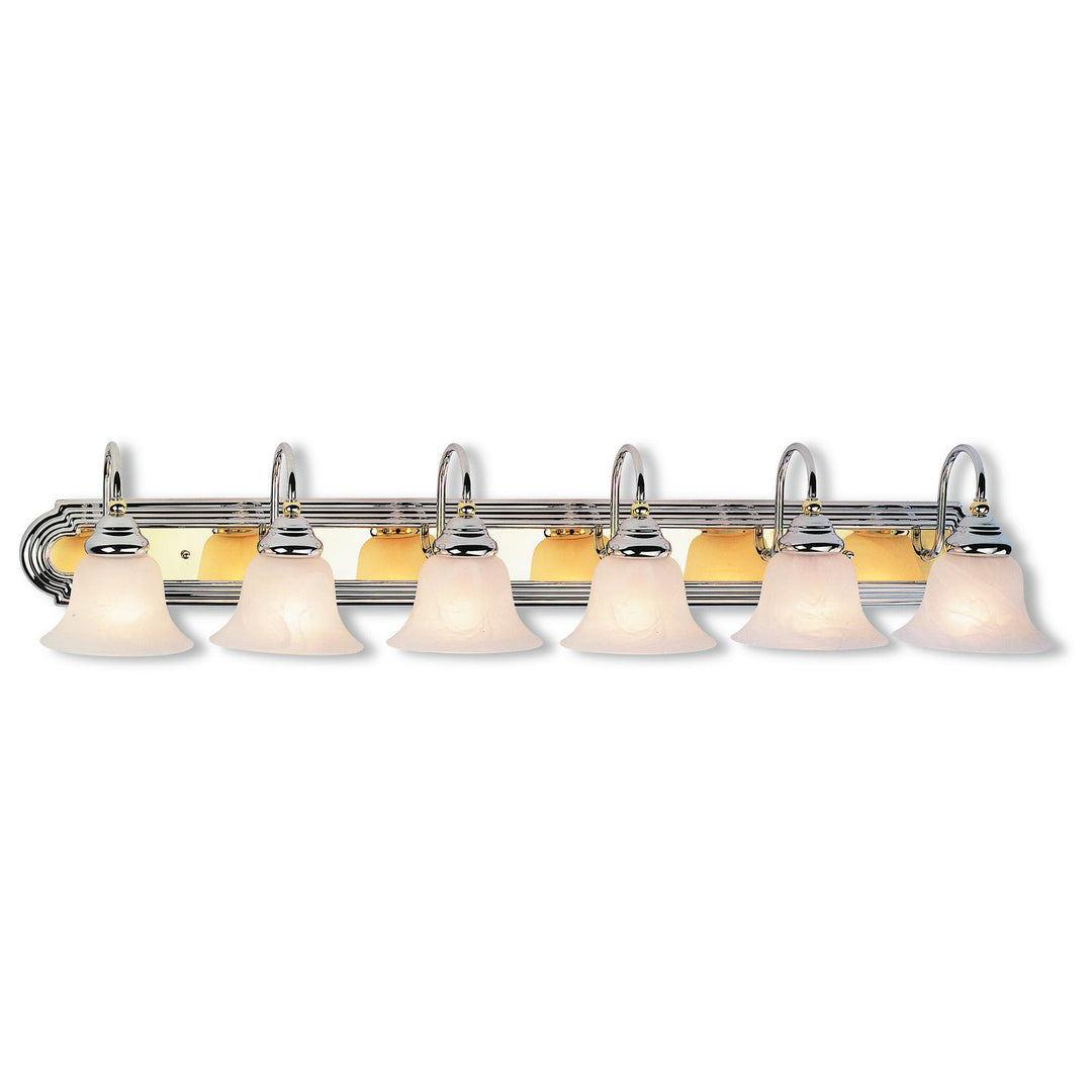 Livex Belmont 1006-52 Bath Vanity Light 48 in. wide - Polished Chrome & Polished Brass