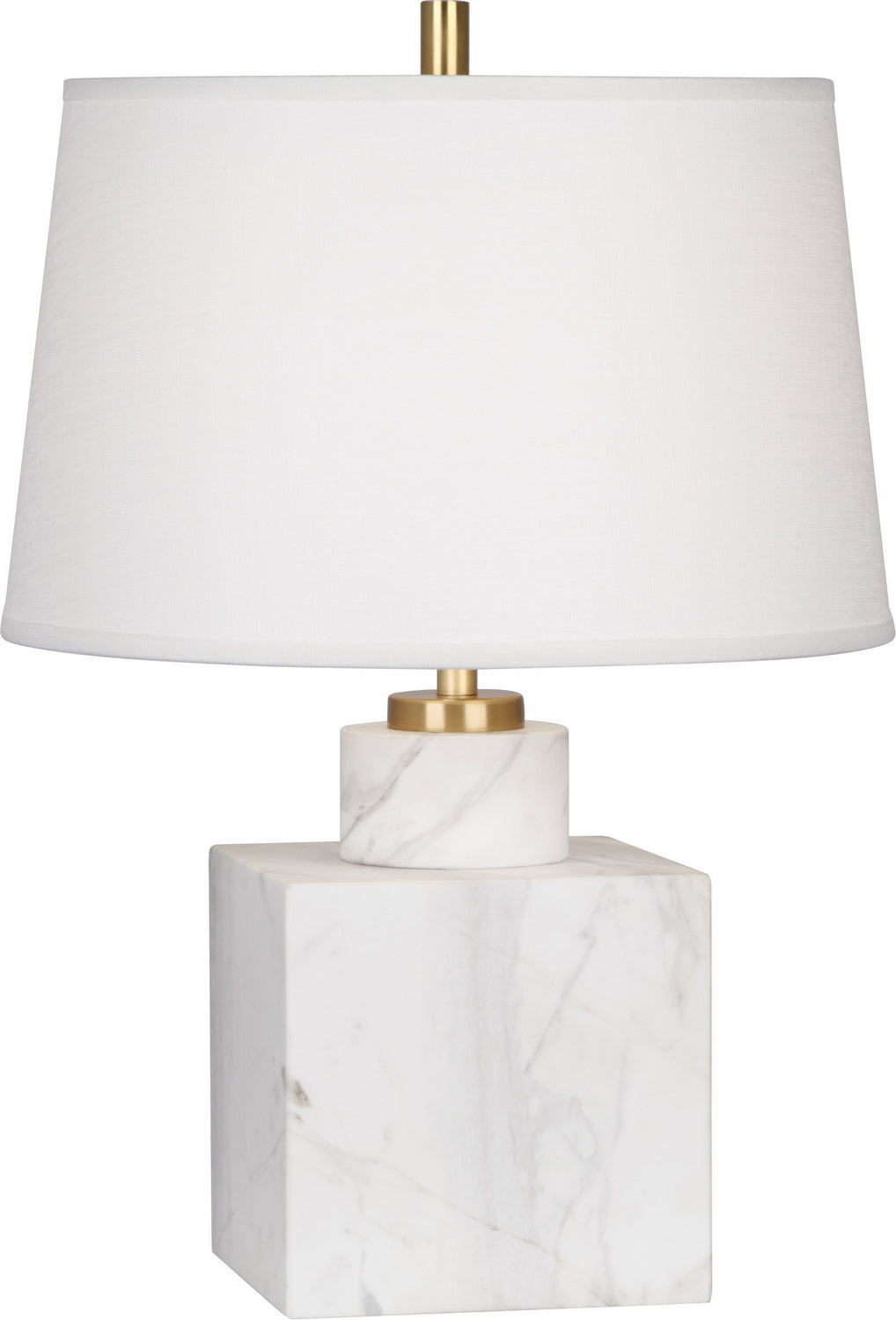 Robert Abbey Lighting 795 Jonathan Adler Canaan Lamp Carrara Marble Base W/Antique Brass