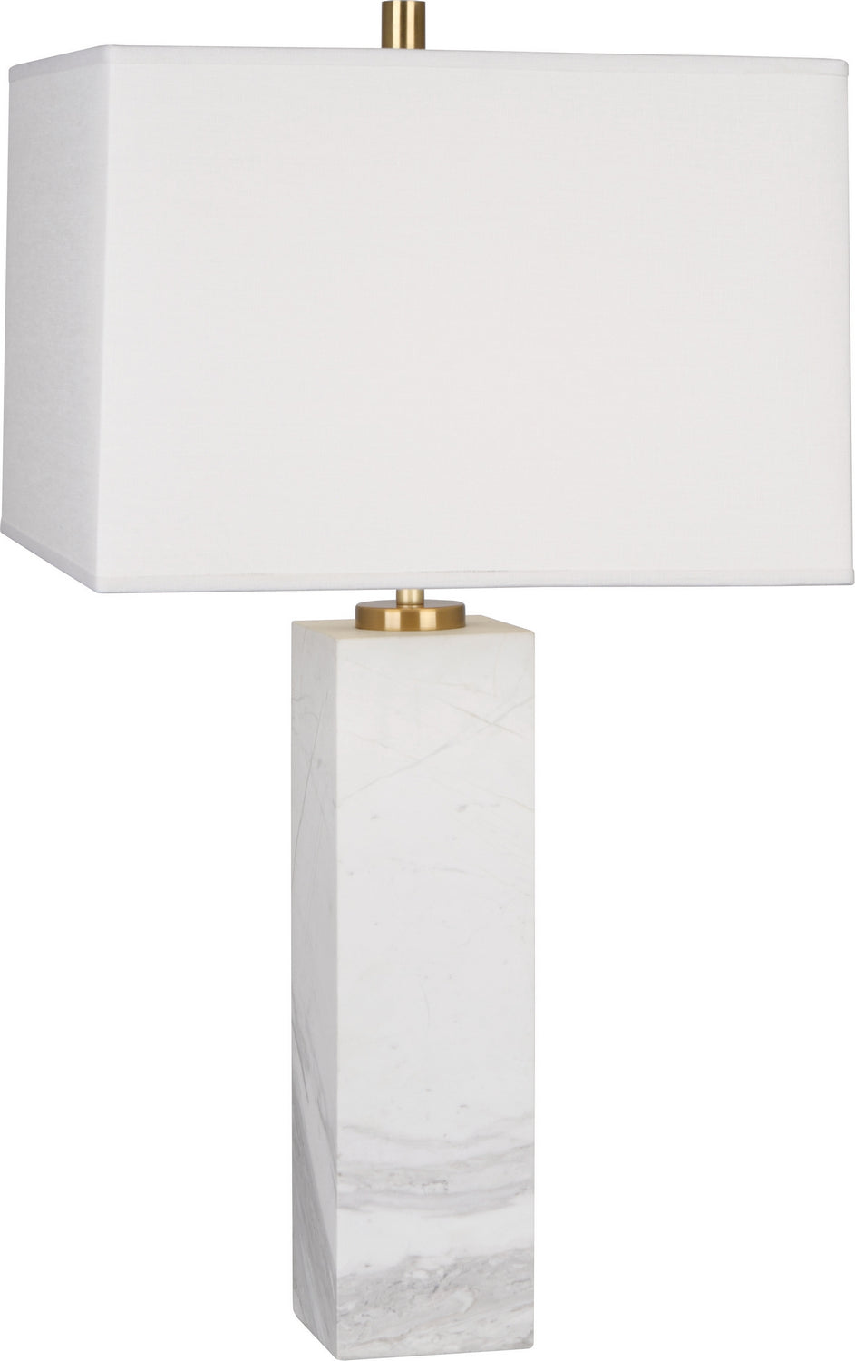 Robert Abbey Lighting 796 Jonathan Adler Canaan Lamp Carrara Marble Base W/Antique Brass