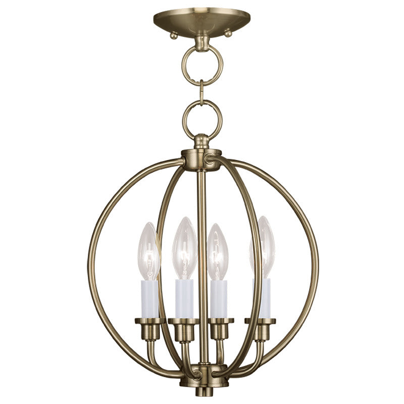 Livex Milania 4664-01 Chandelier Light - Antique Brass