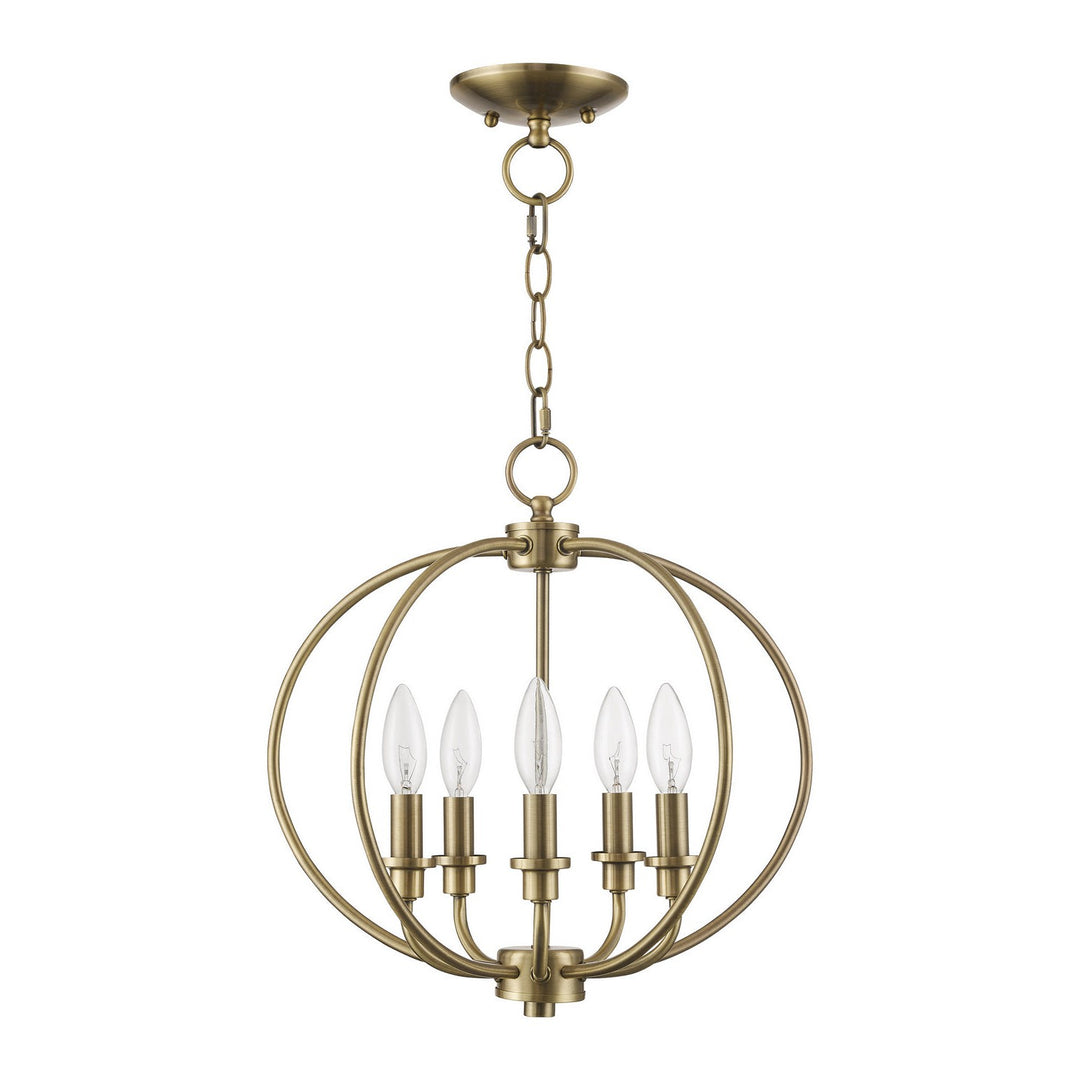 Livex Milania 4665-01 Chandelier Light - Antique Brass