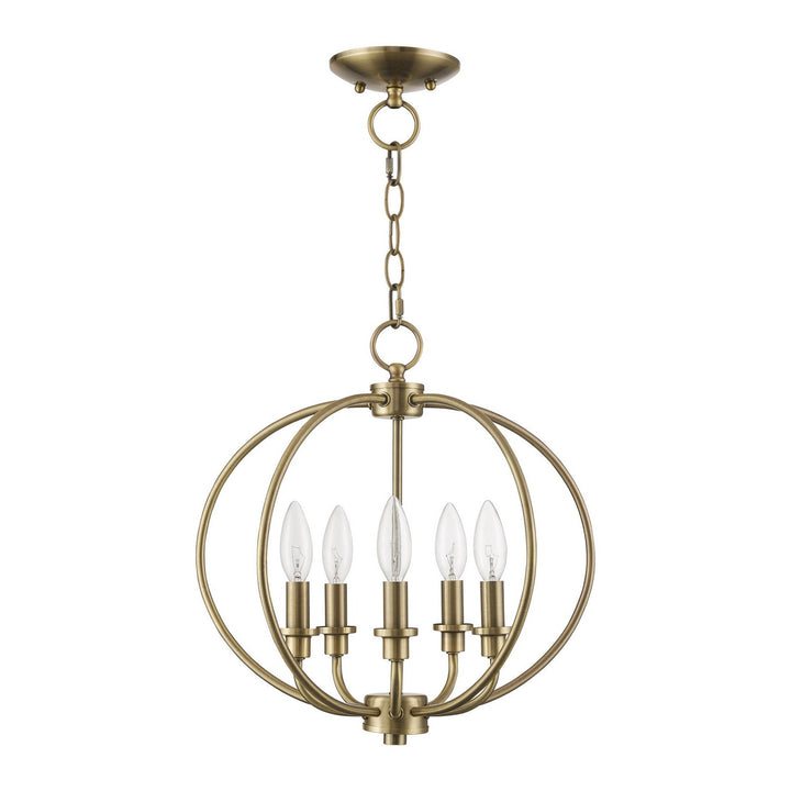 Livex Milania 4665-01 Chandelier Light - Antique Brass